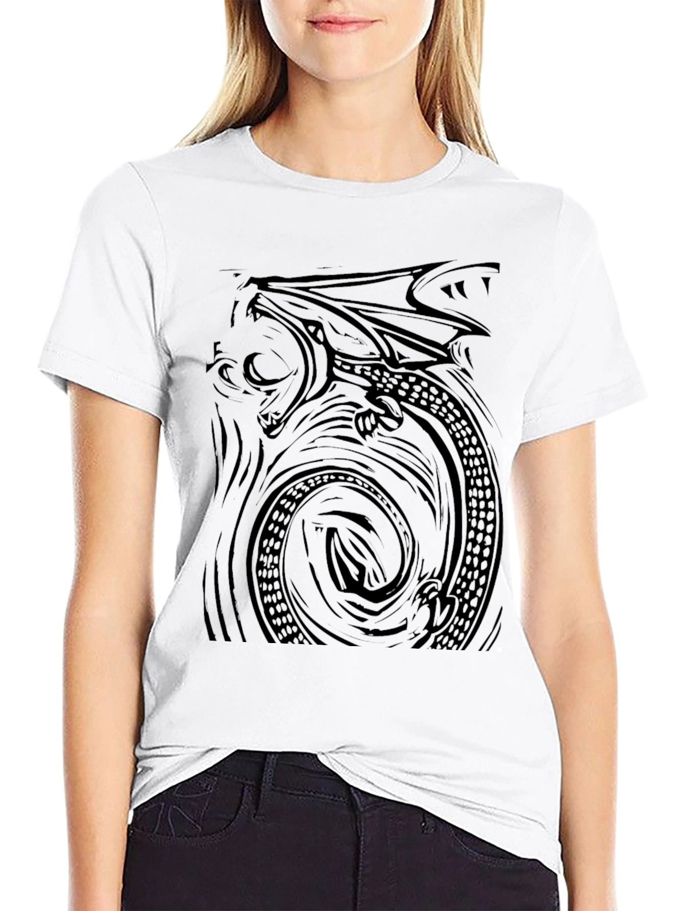 Mens Black Dragon Graphic T-Shirt