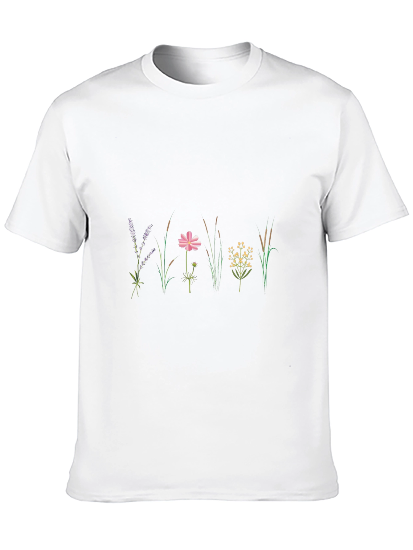Botanical Print Black T-Shirt - Nature Inspired Style