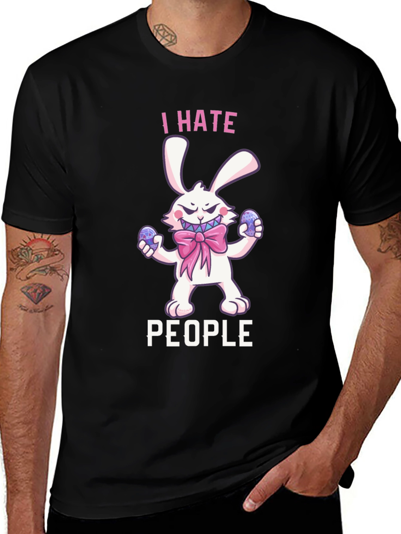 I Hate People Bunny Graphic T-Shirt