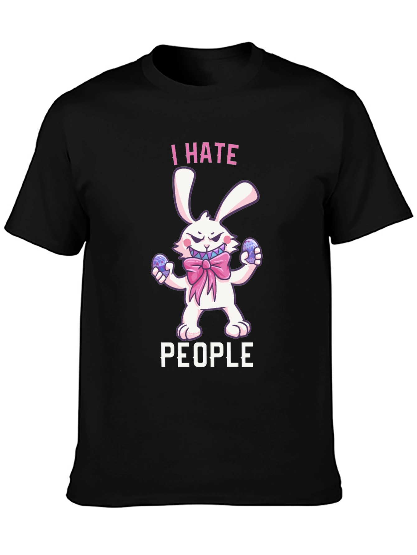 I Hate People Bunny Graphic T-Shirt