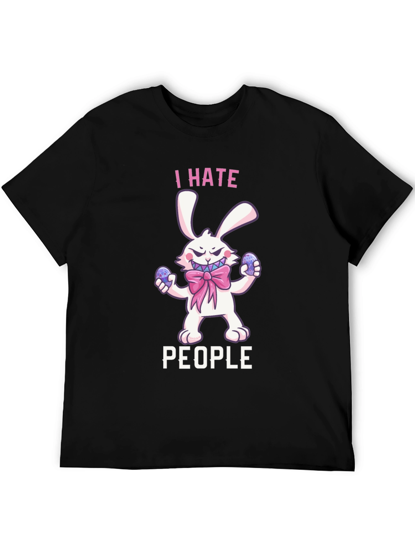 I Hate People Bunny Graphic T-Shirt