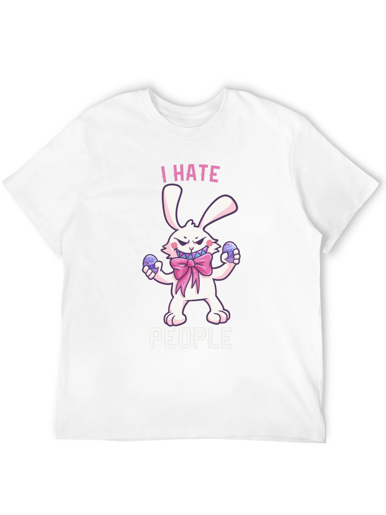 I Hate People Bunny Graphic T-Shirt