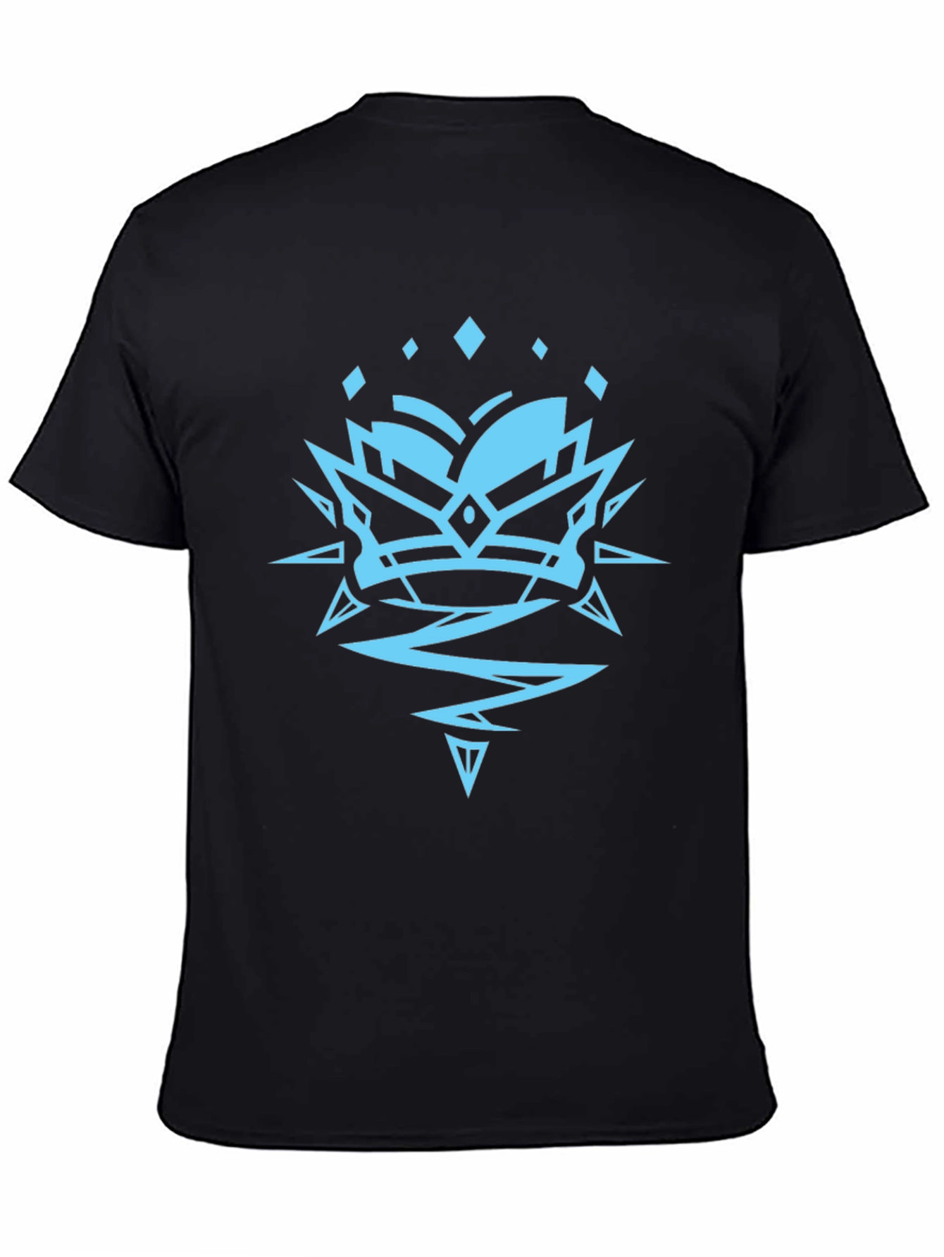 Geometric Crown Graphic Black Tee