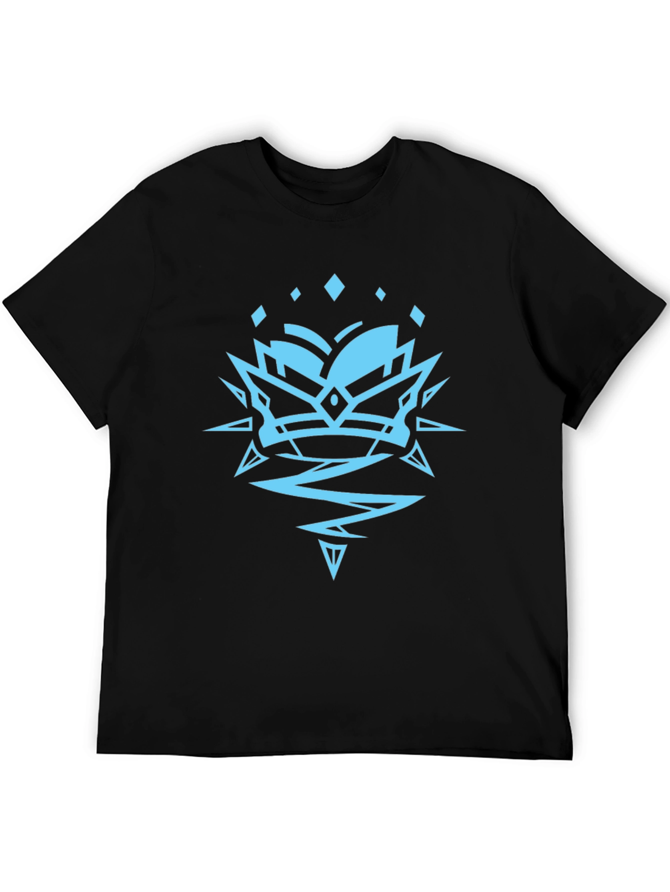 Geometric Crown Graphic Black Tee