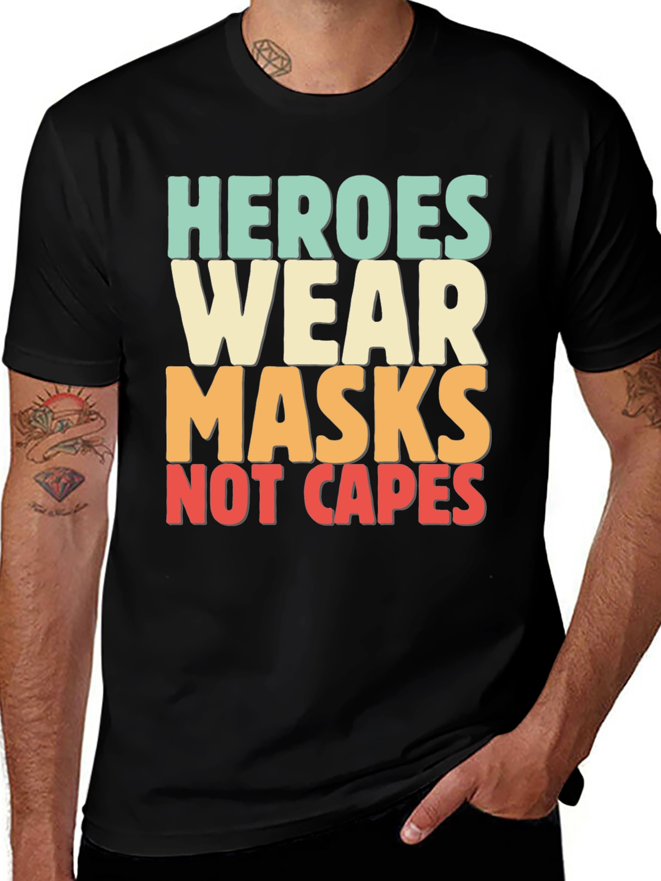 Heroes Wear Masks T-Shirt - Essential Worker Tee