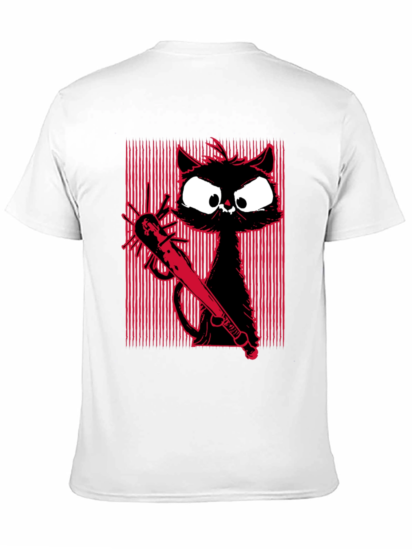 Cat with Spiked Bat Graphic Tee