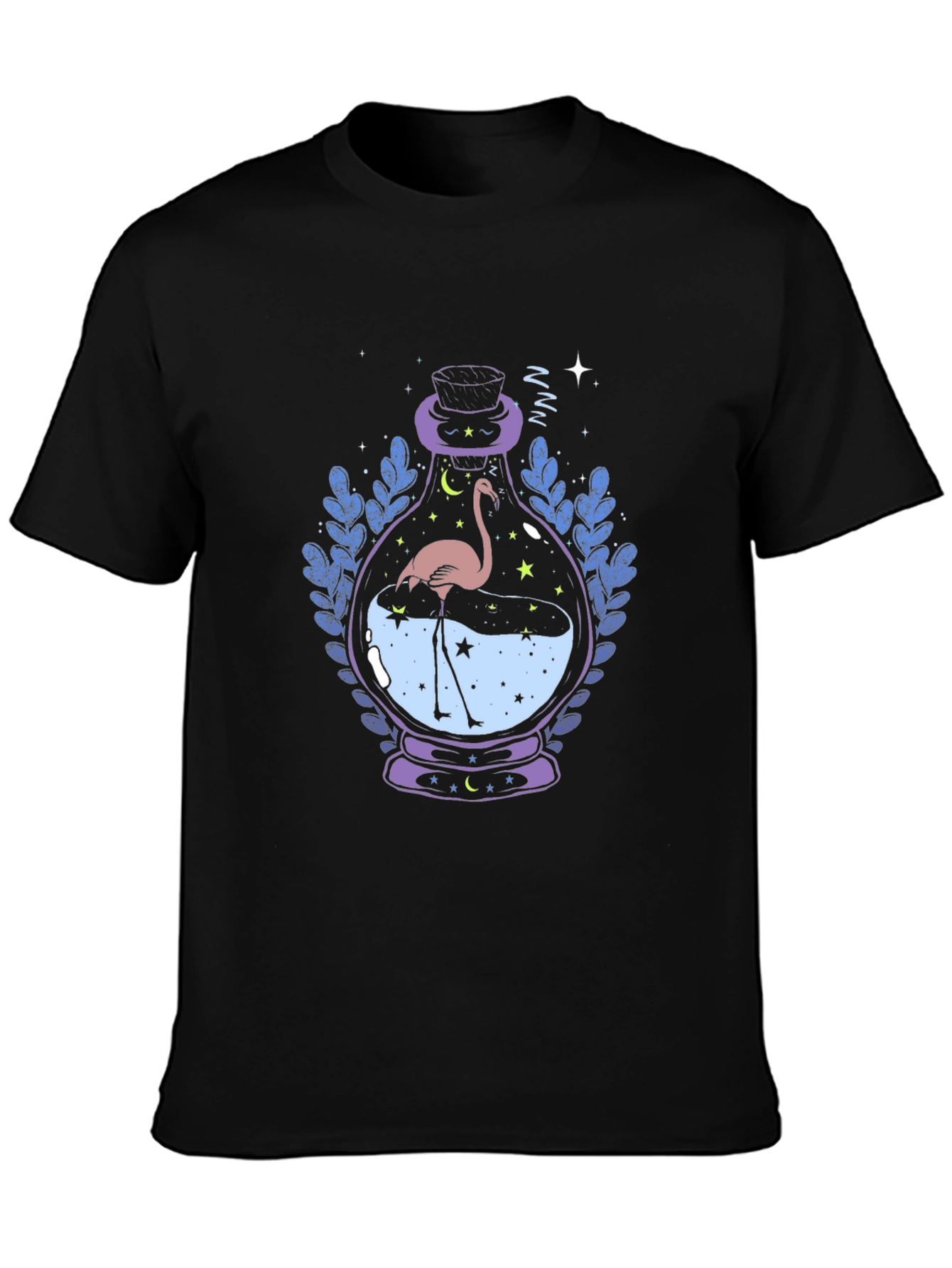 Mystic Flamingo Black T-Shirt