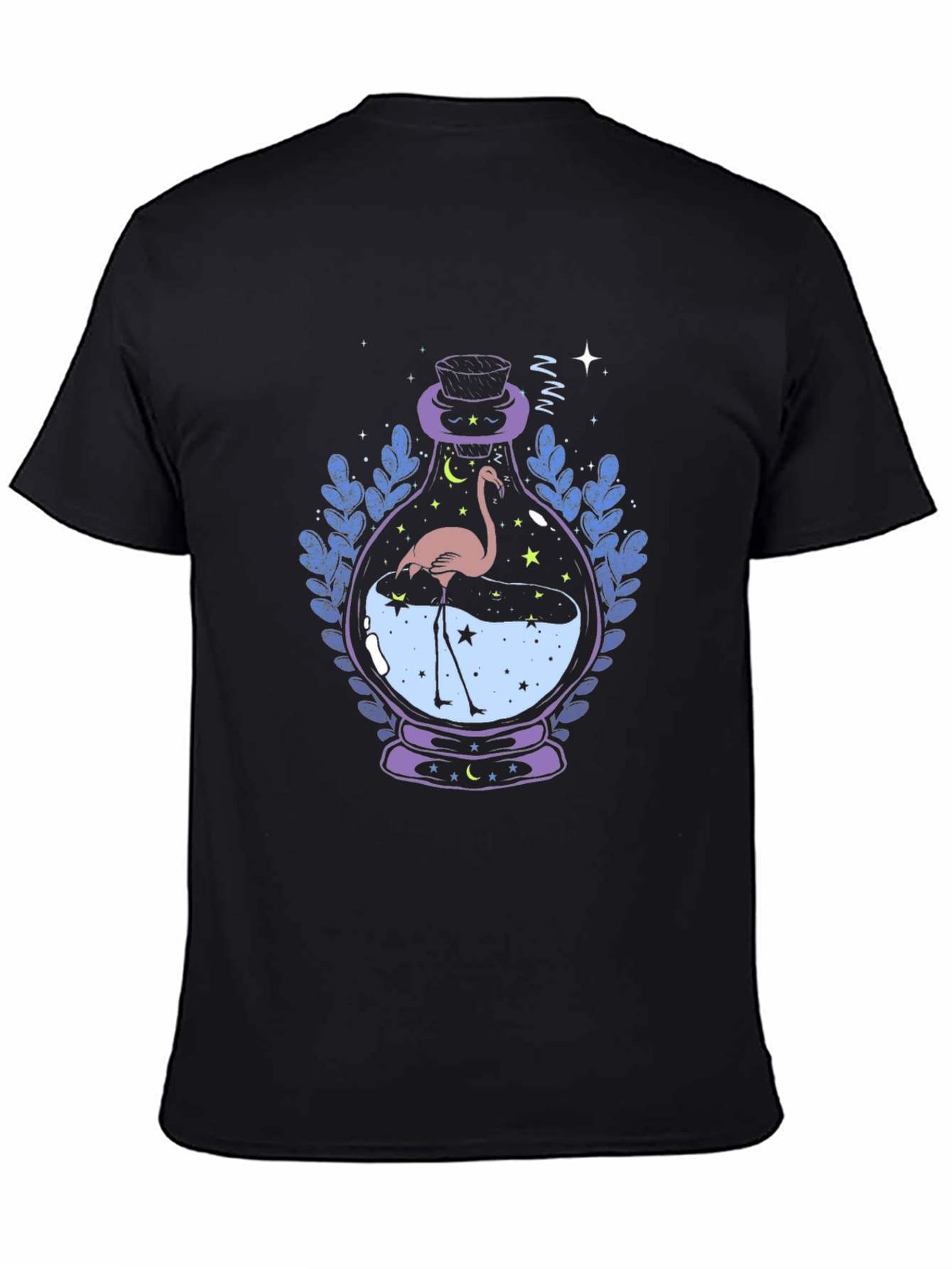 Mystic Flamingo Black T-Shirt