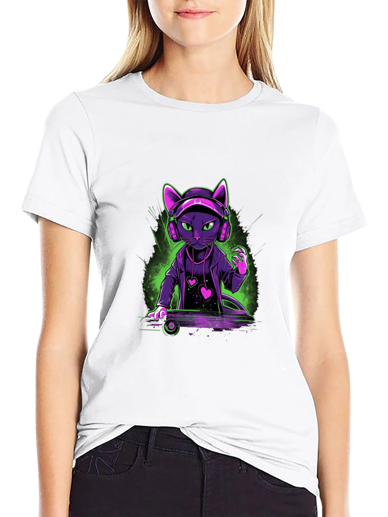 DJ Cat Graphic T-Shirt