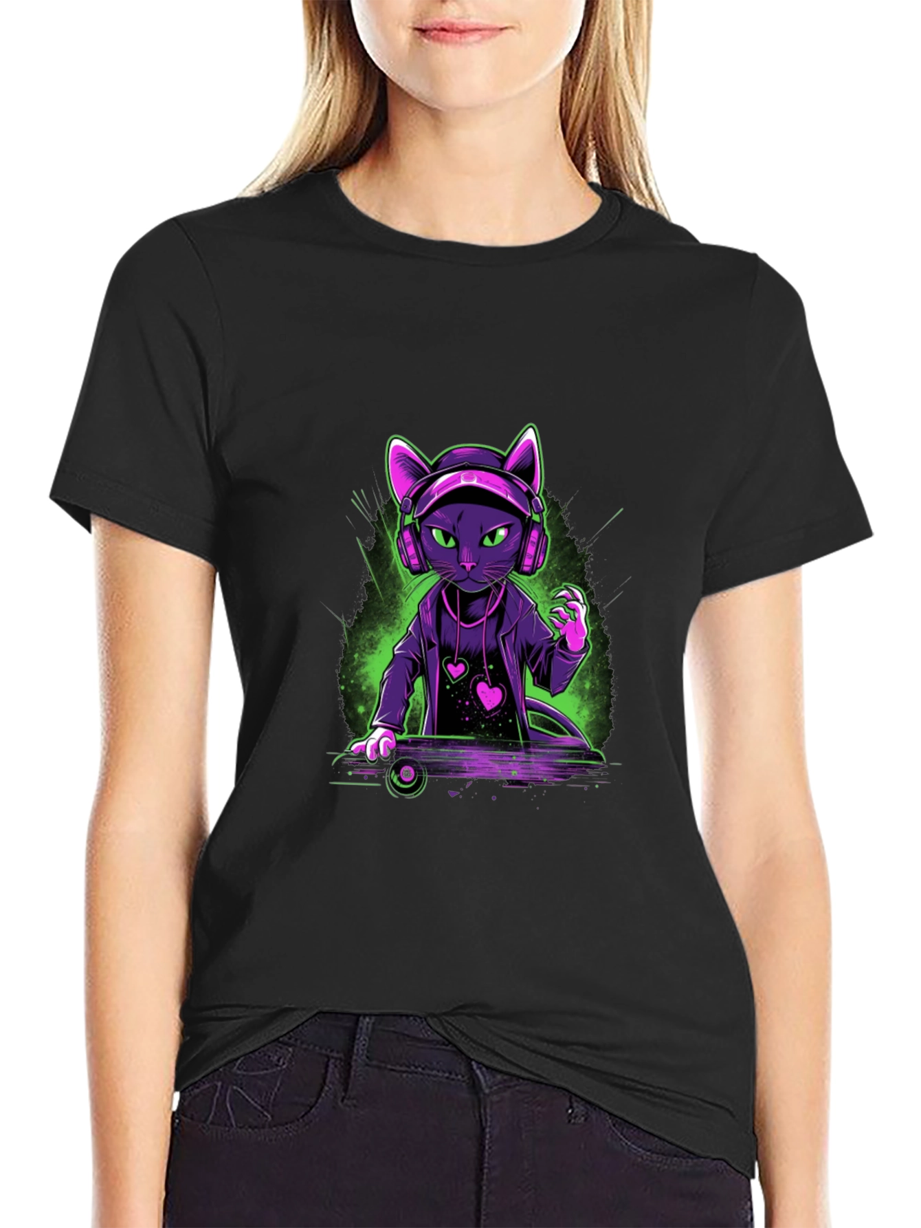 DJ Cat Graphic T-Shirt