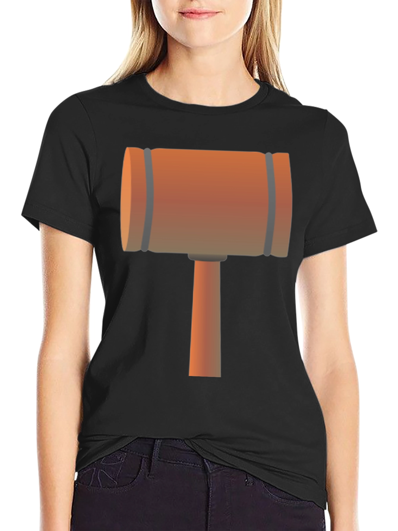 Cartoon Mallet Graphic Tee - Black