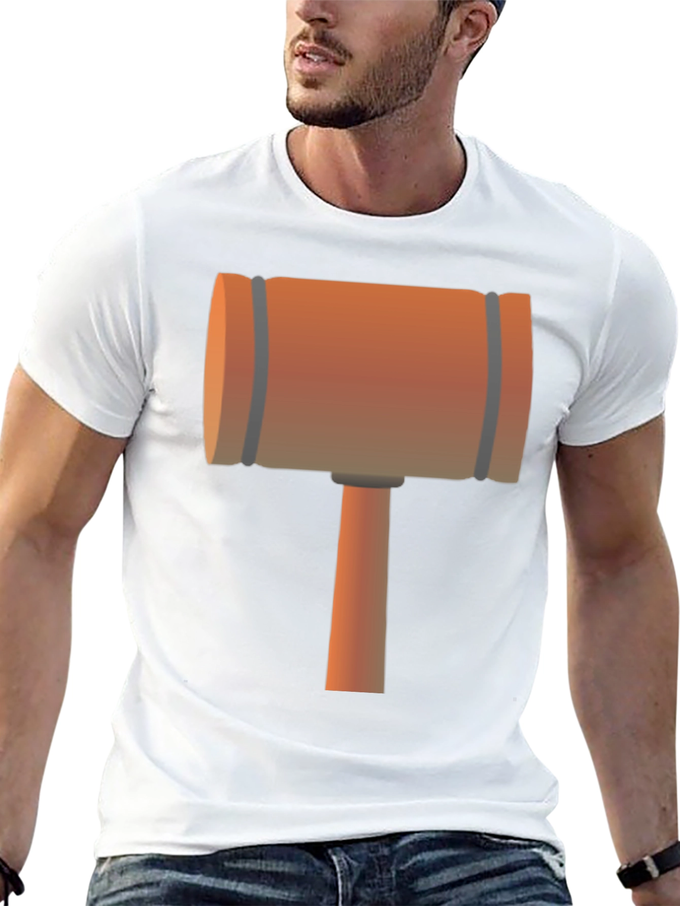 Cartoon Mallet Graphic Tee - Black
