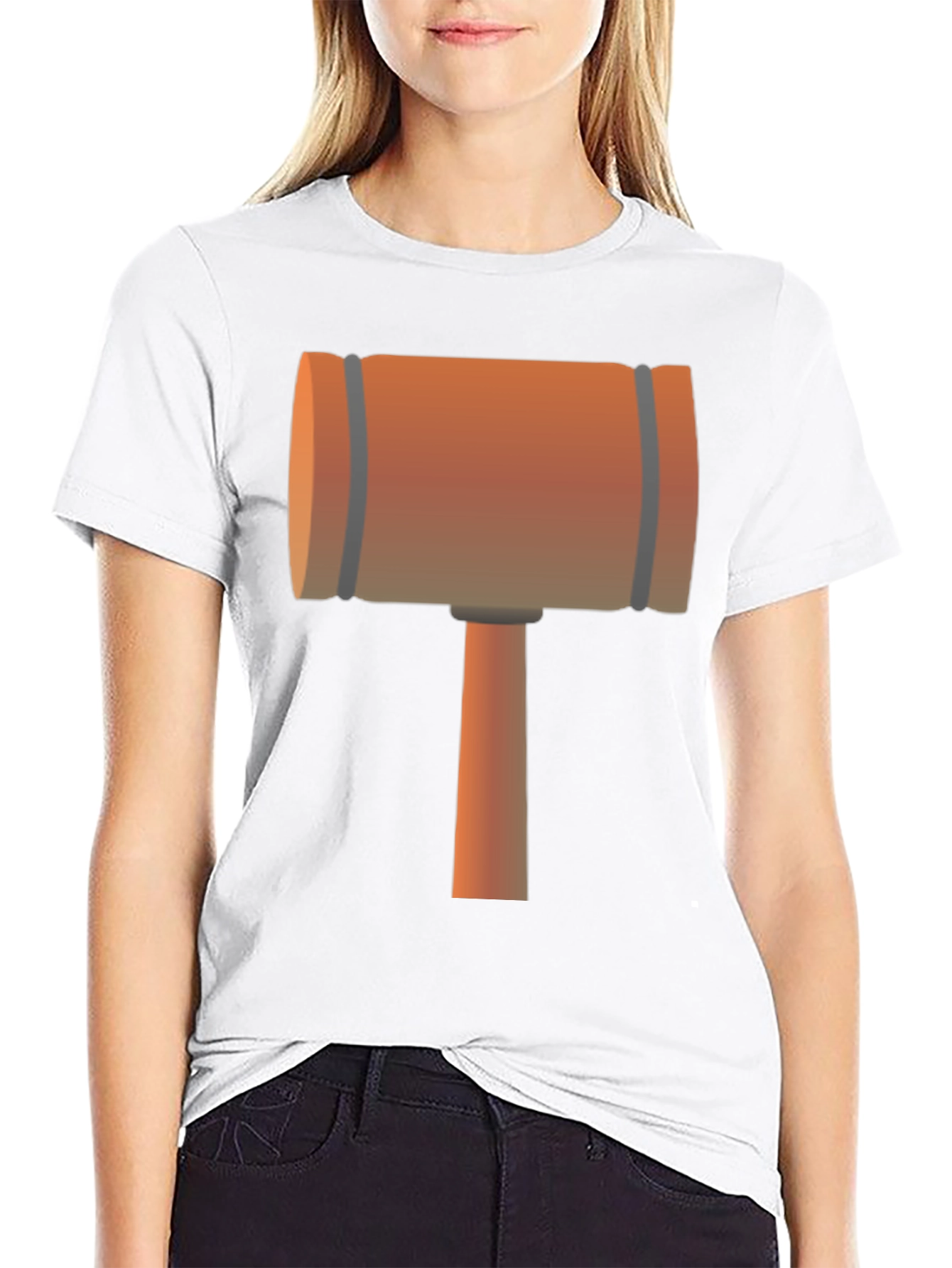 Cartoon Mallet Graphic Tee - Black
