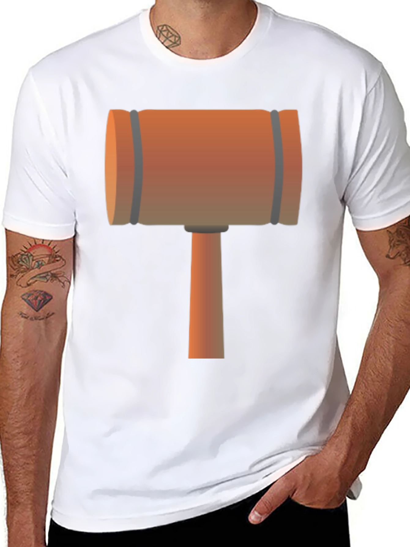 Cartoon Mallet Graphic Tee - Black