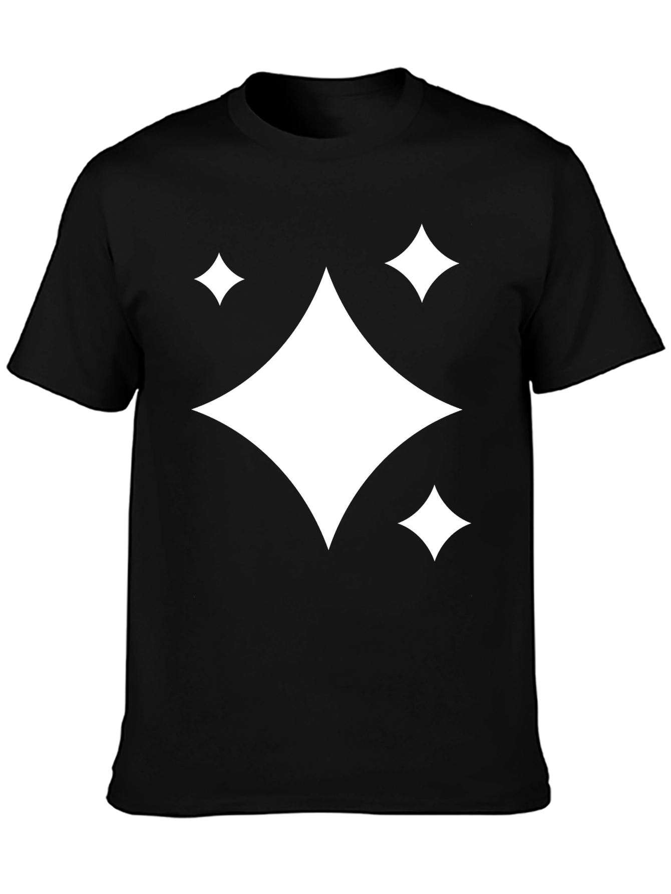 Black T-Shirt with Diamond Sparkle Design