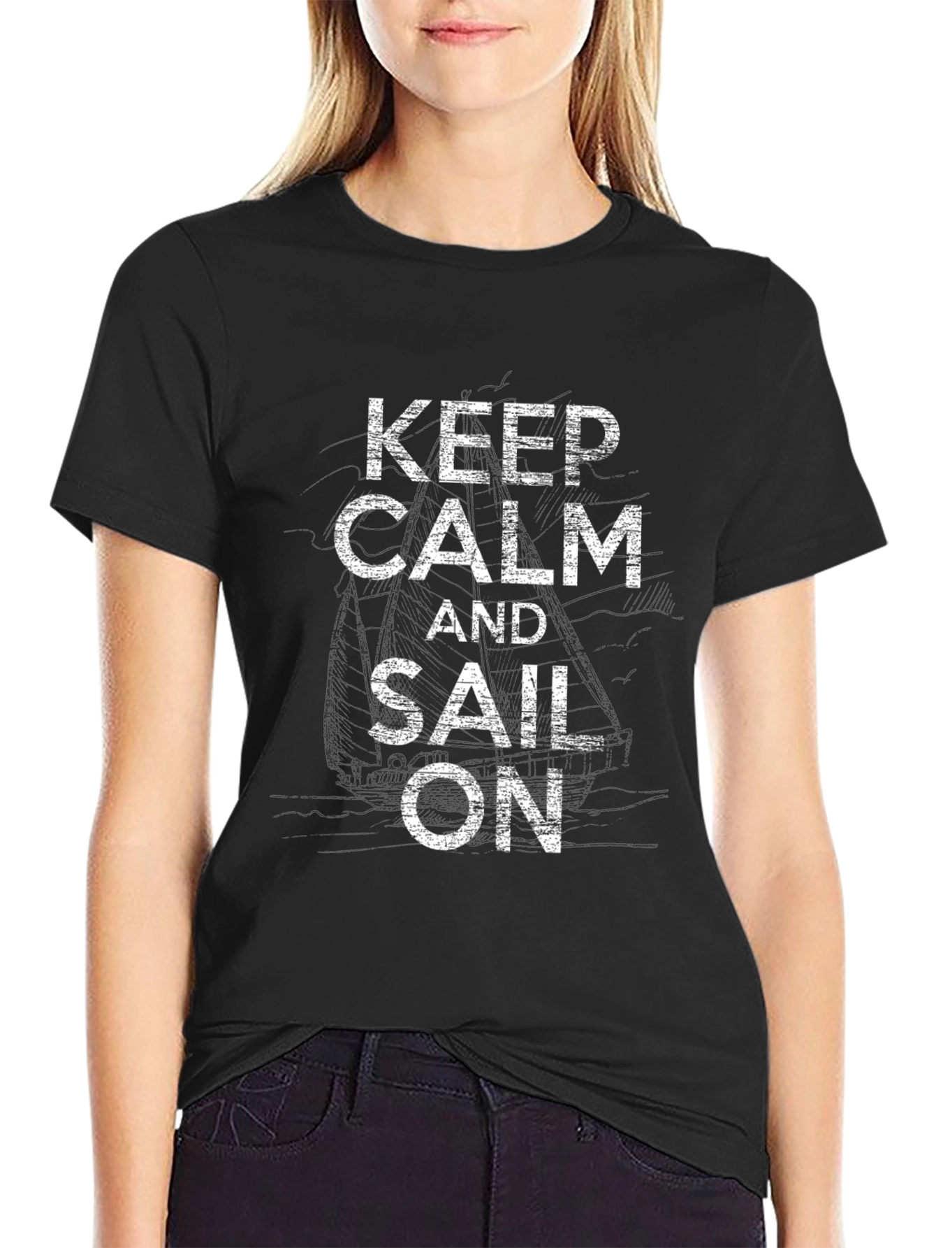 Keep Calm and Sail On Graphic T-Shirt