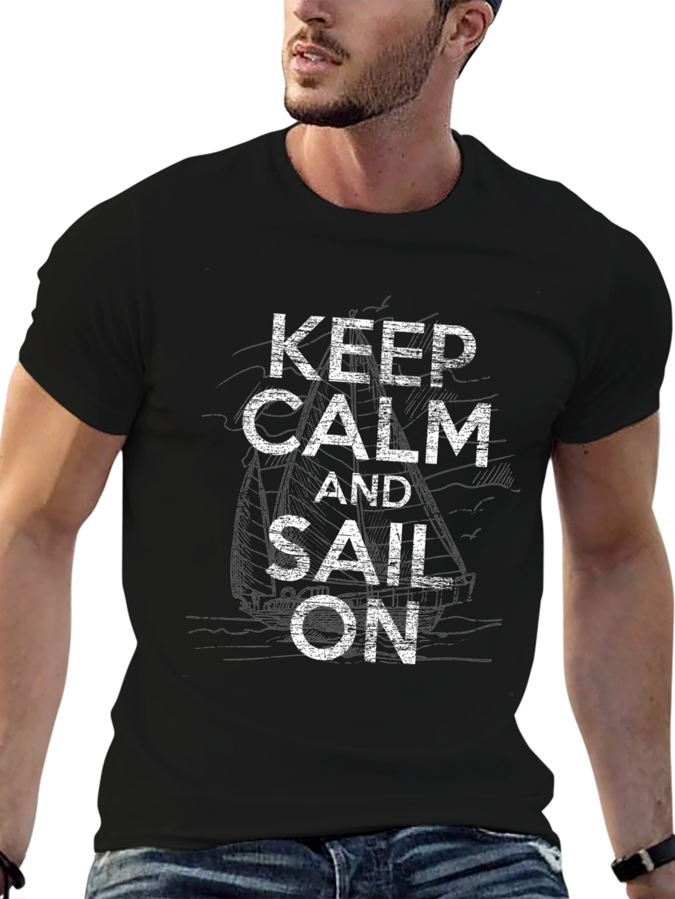 Keep Calm and Sail On Graphic T-Shirt