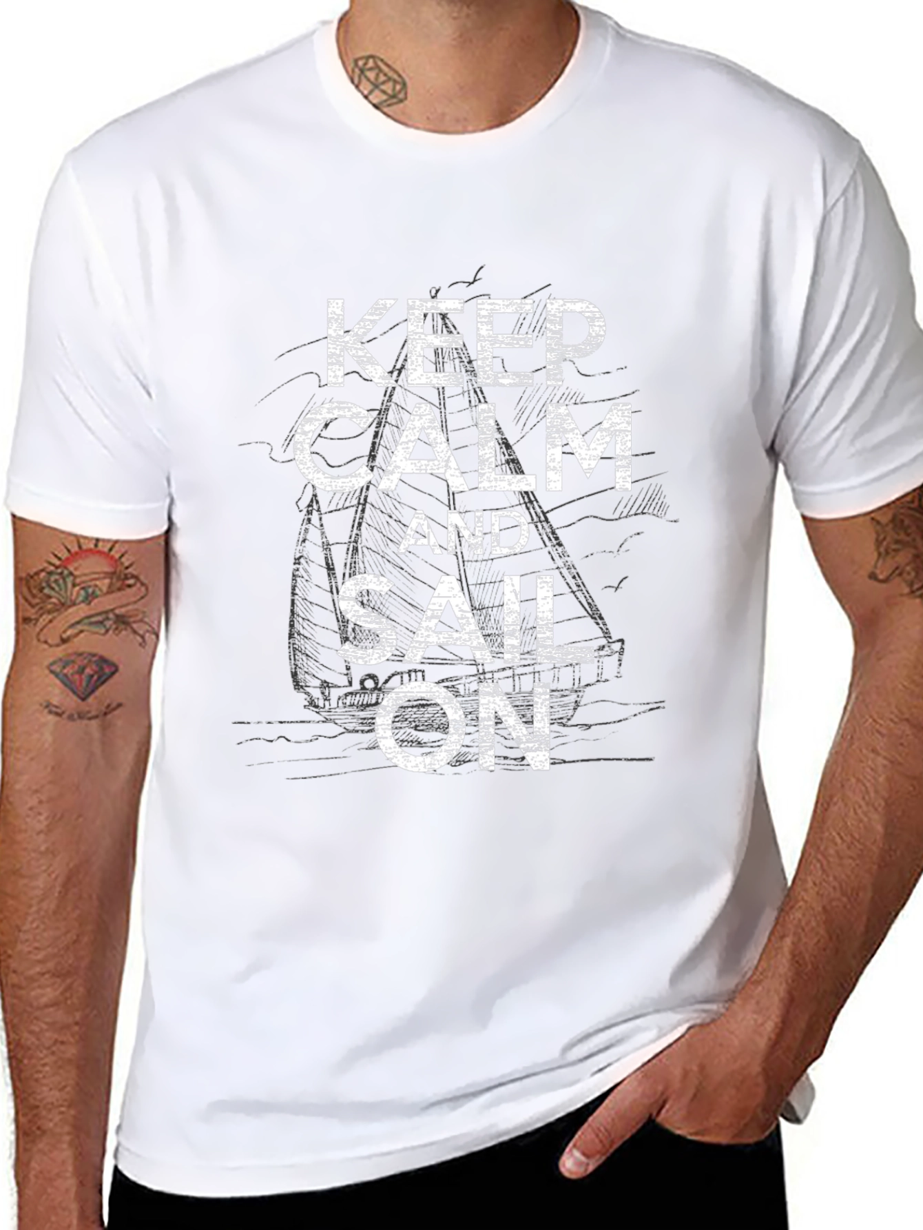 Keep Calm and Sail On Graphic T-Shirt