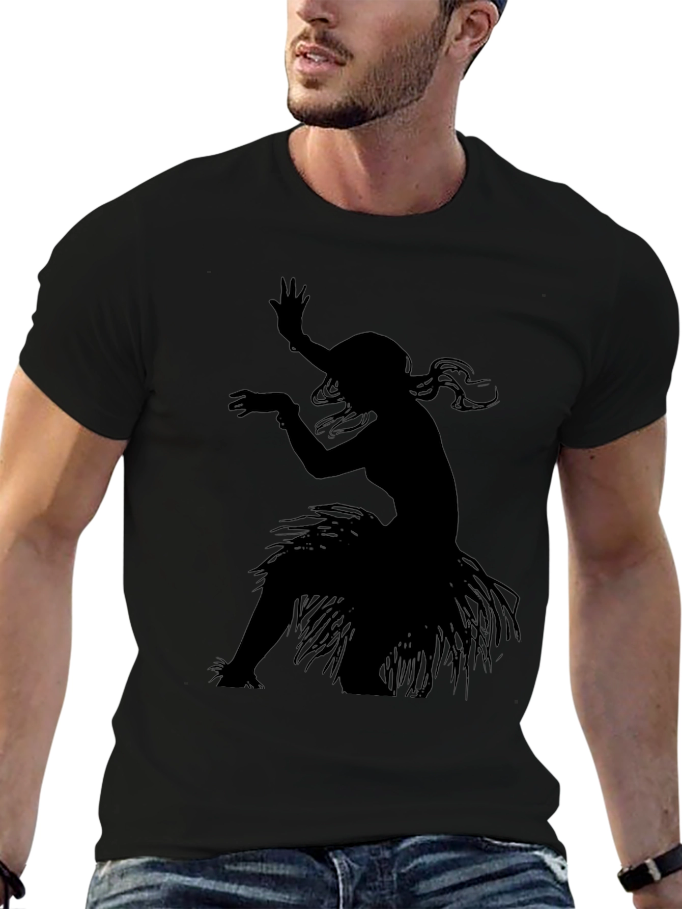 Hula Dancer Graphic Tee - Stylish Black T-Shirt