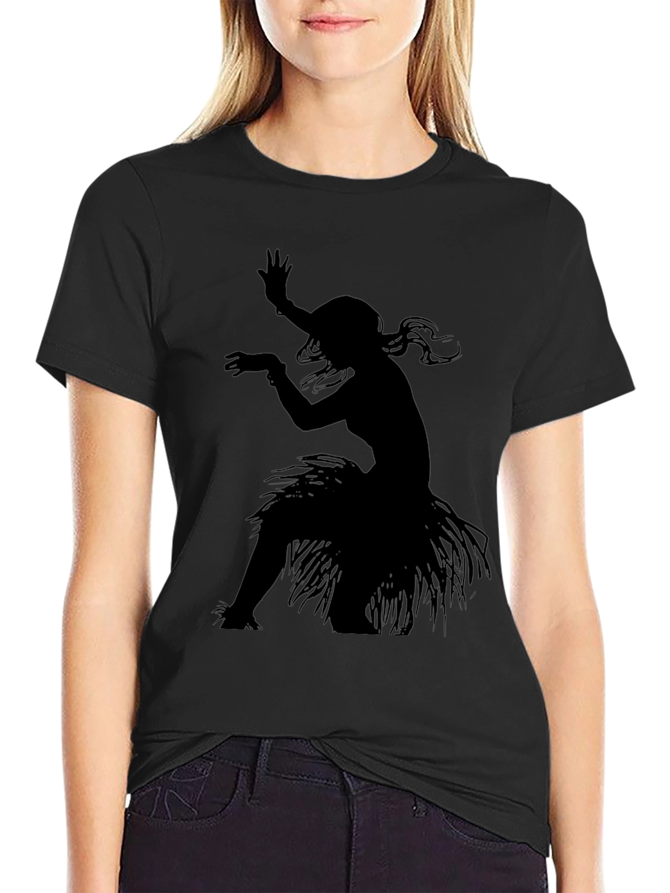 Hula Dancer Graphic Tee - Stylish Black T-Shirt