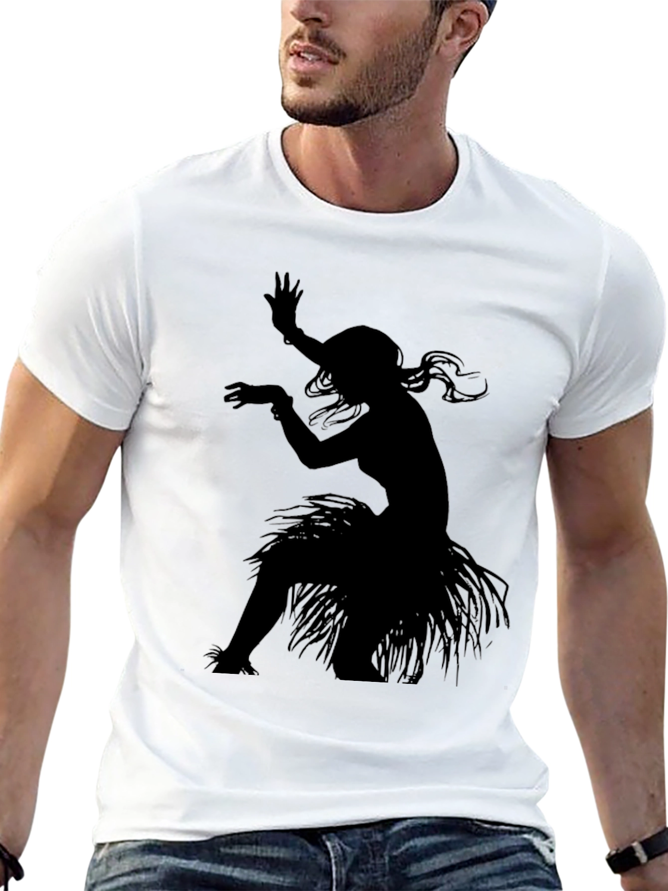 Hula Dancer Graphic Tee - Stylish Black T-Shirt