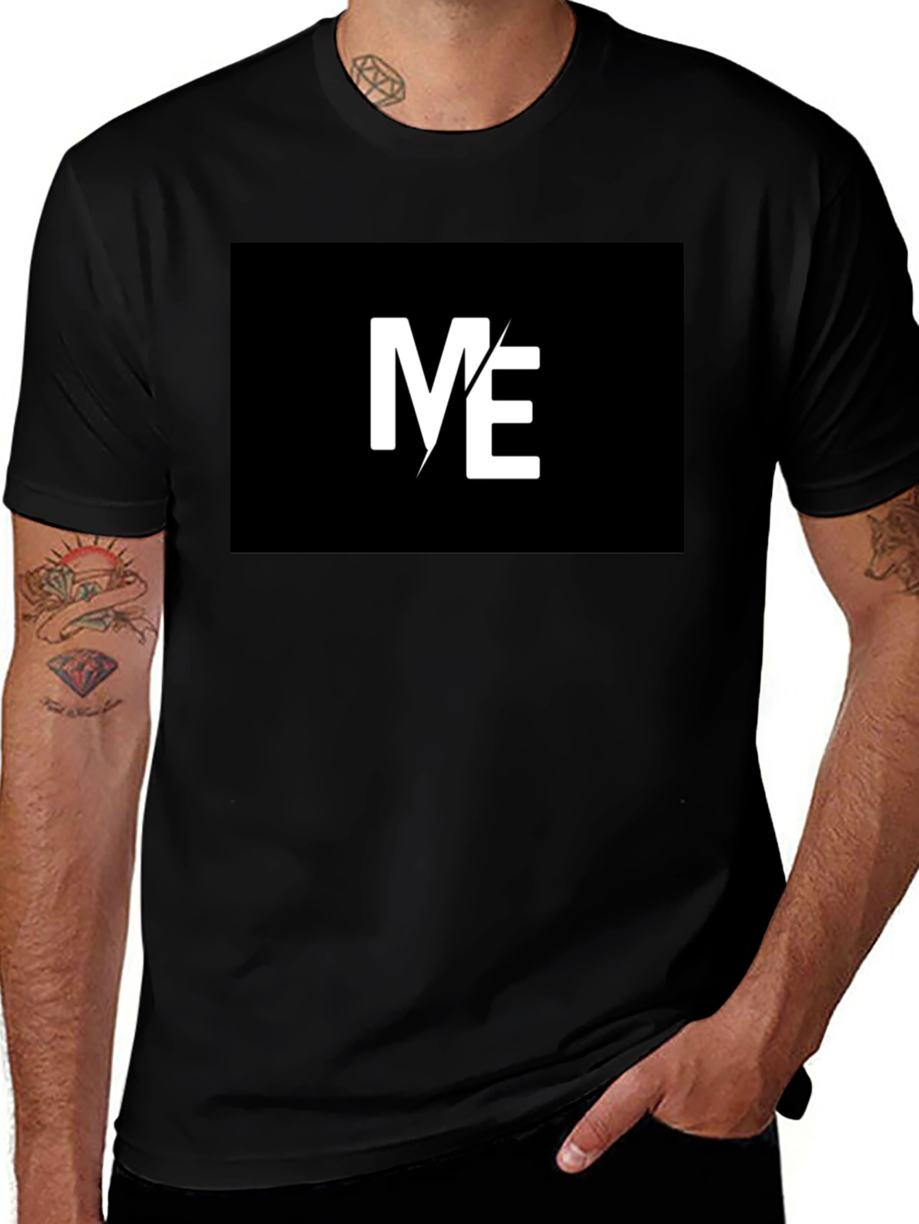 Stylish ME Graphic Black T-Shirt