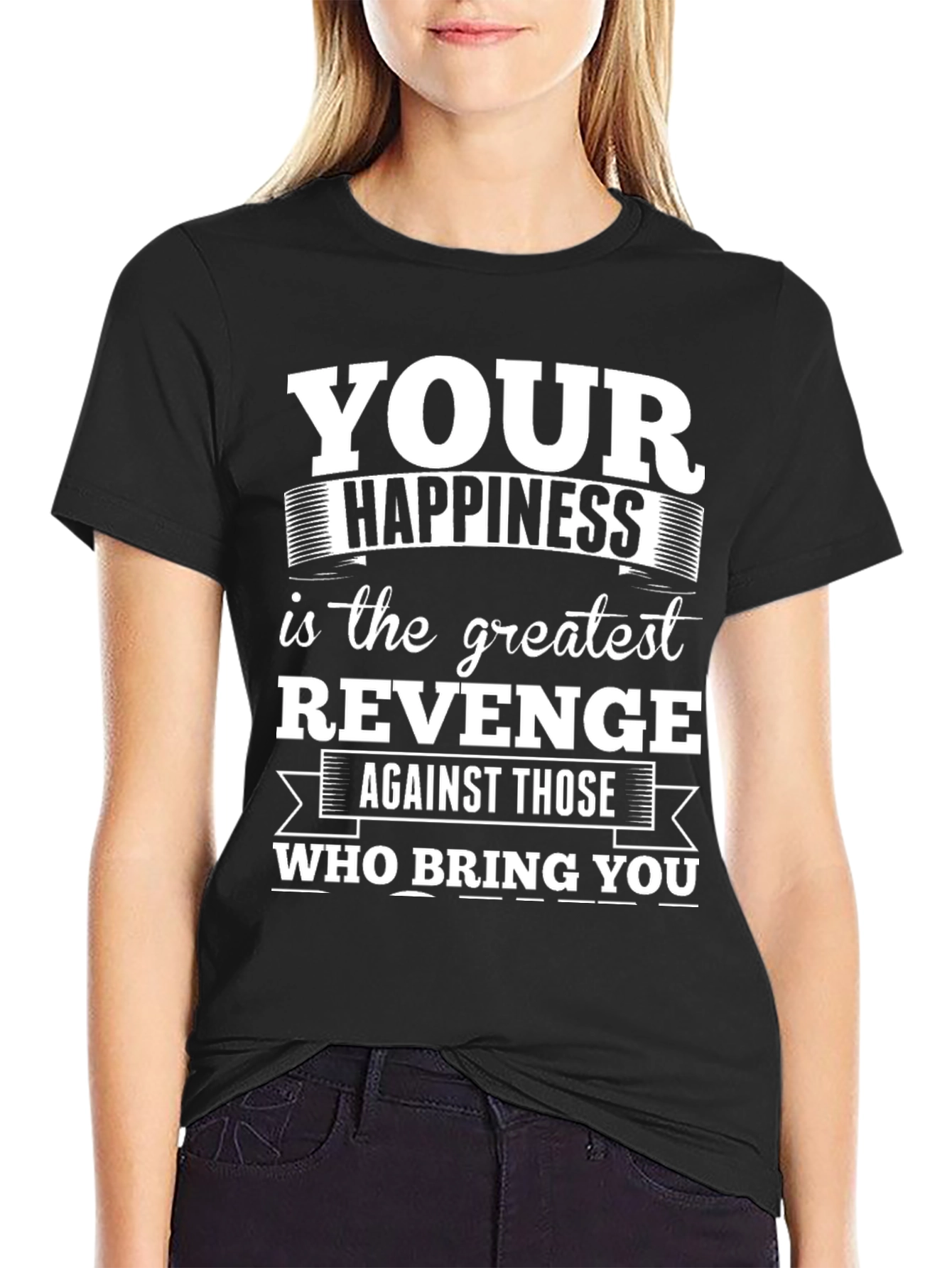 Happiness is Revenge T-Shirt - Black