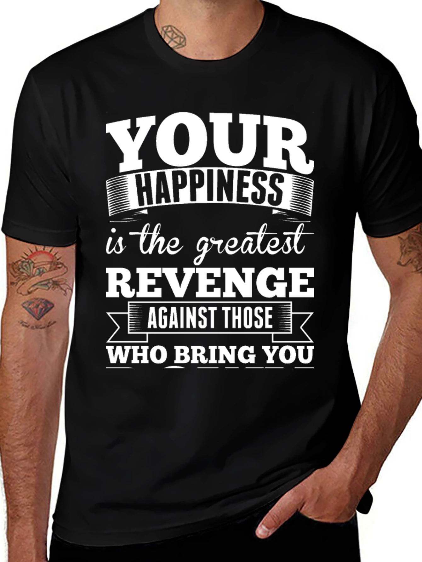 Happiness is Revenge T-Shirt - Black