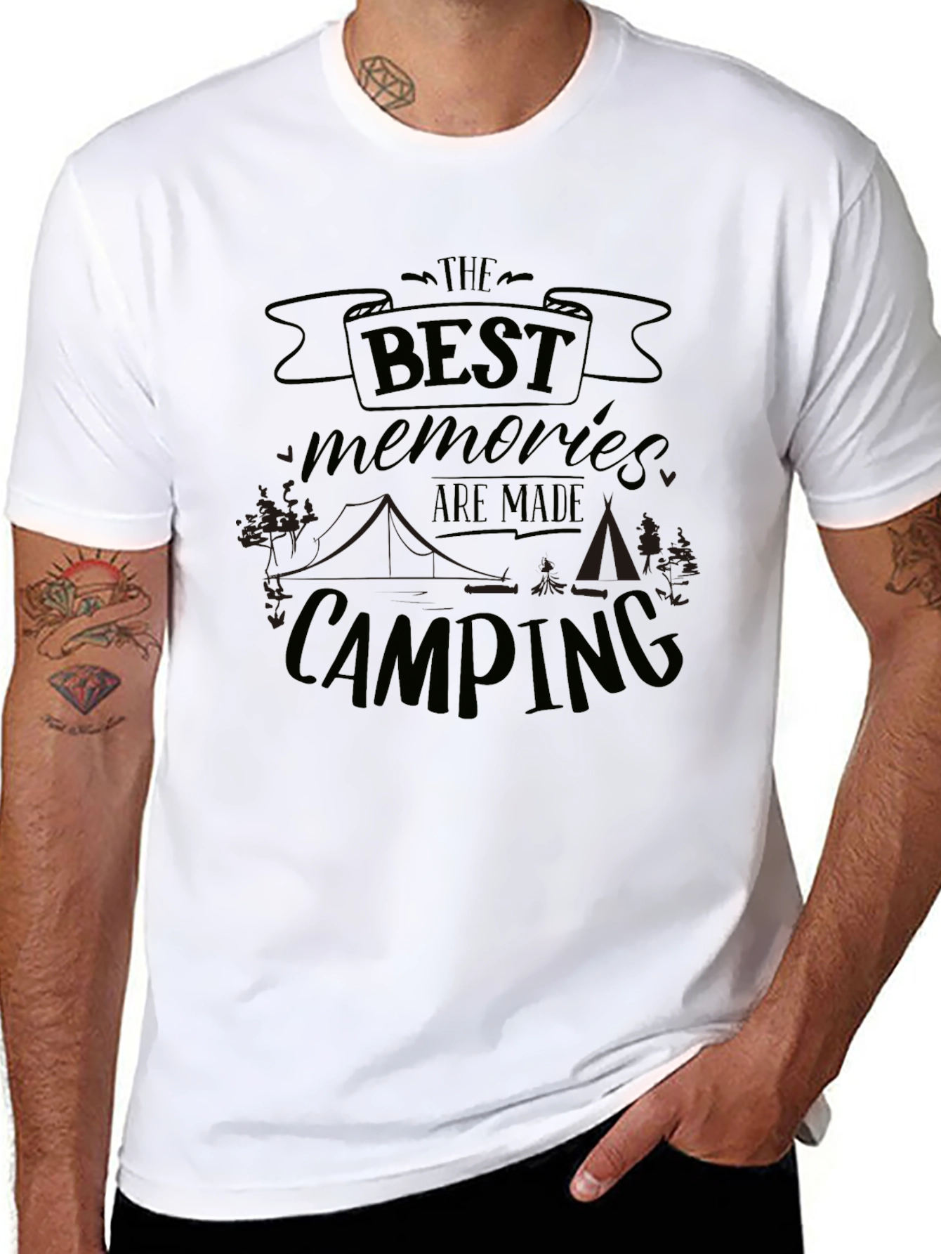 Camping Memories Graphic Tee - Black