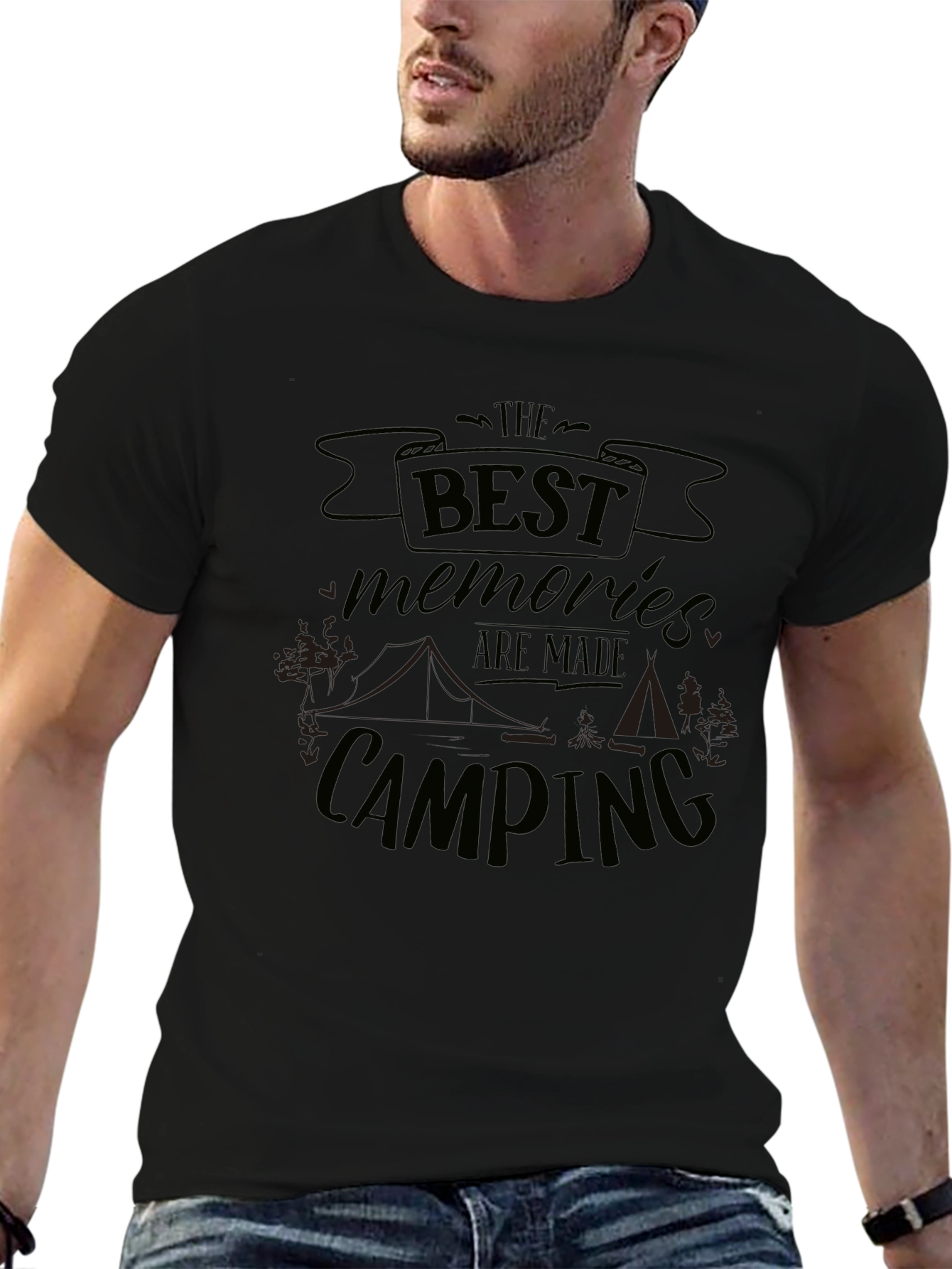 Camping Memories Graphic Tee - Black