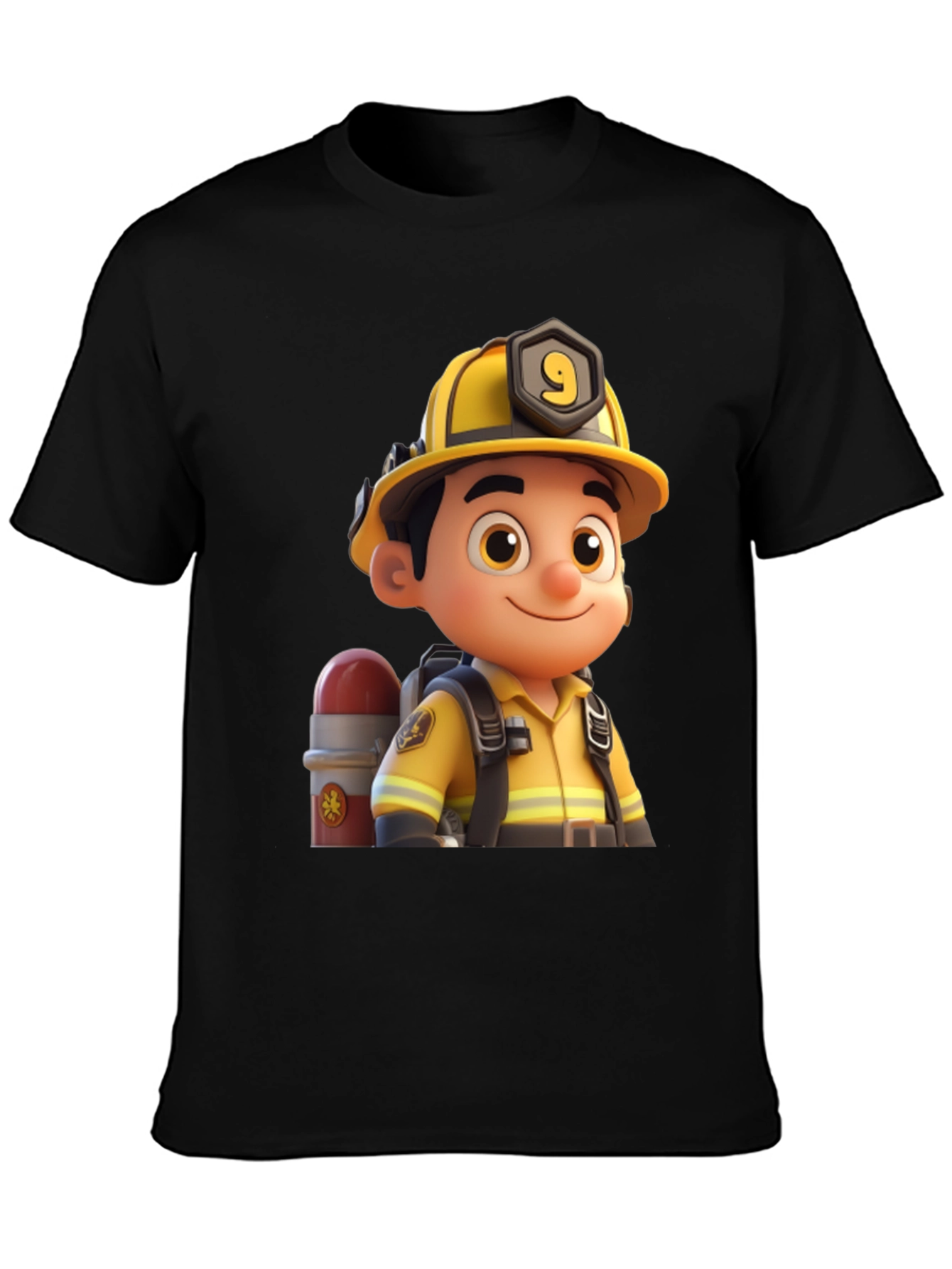 Cartoon Fireman Graphic Tee