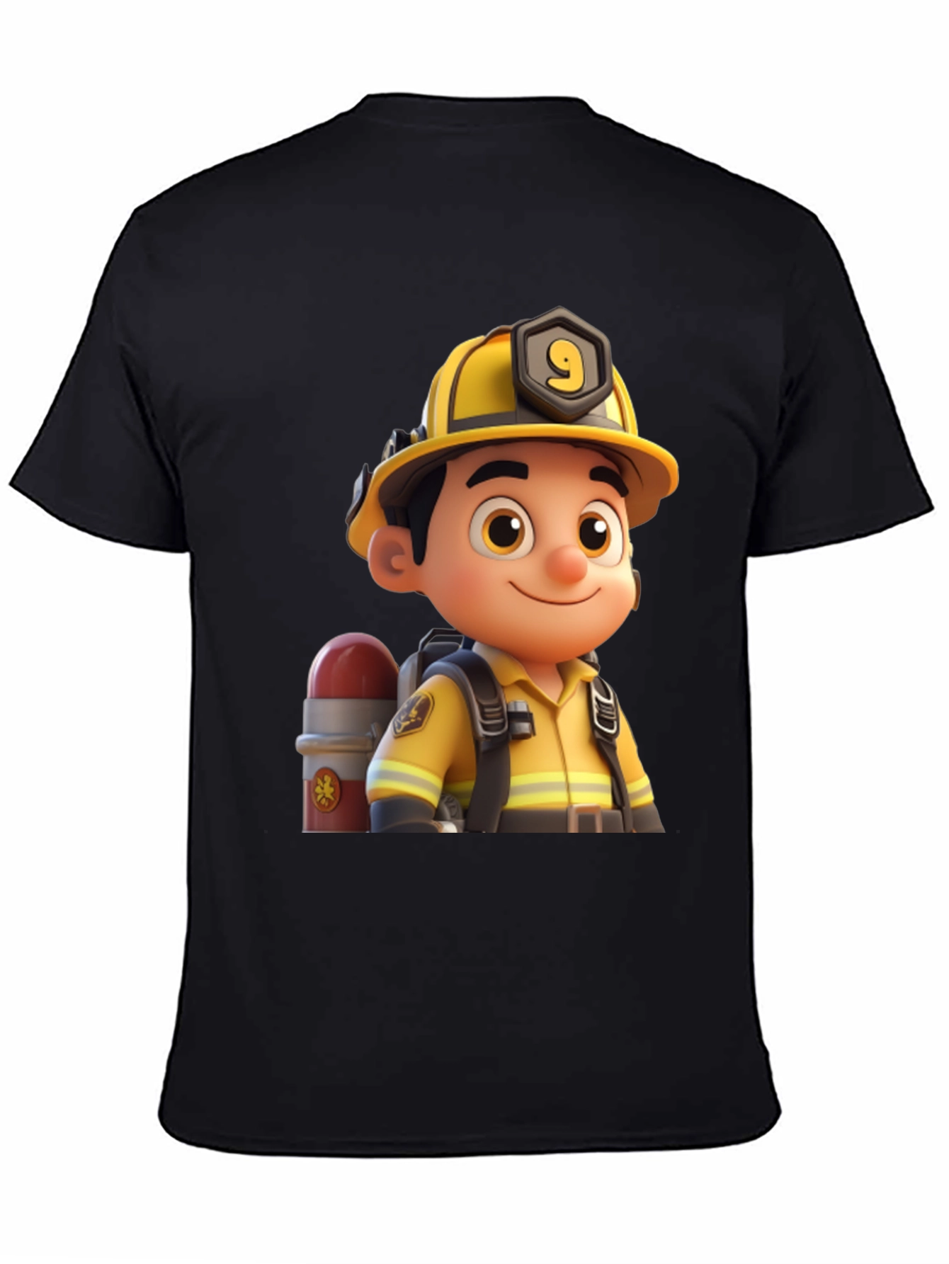Cartoon Fireman Graphic Tee