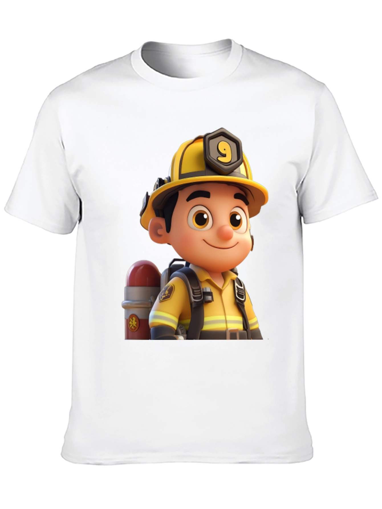 Cartoon Fireman Graphic Tee