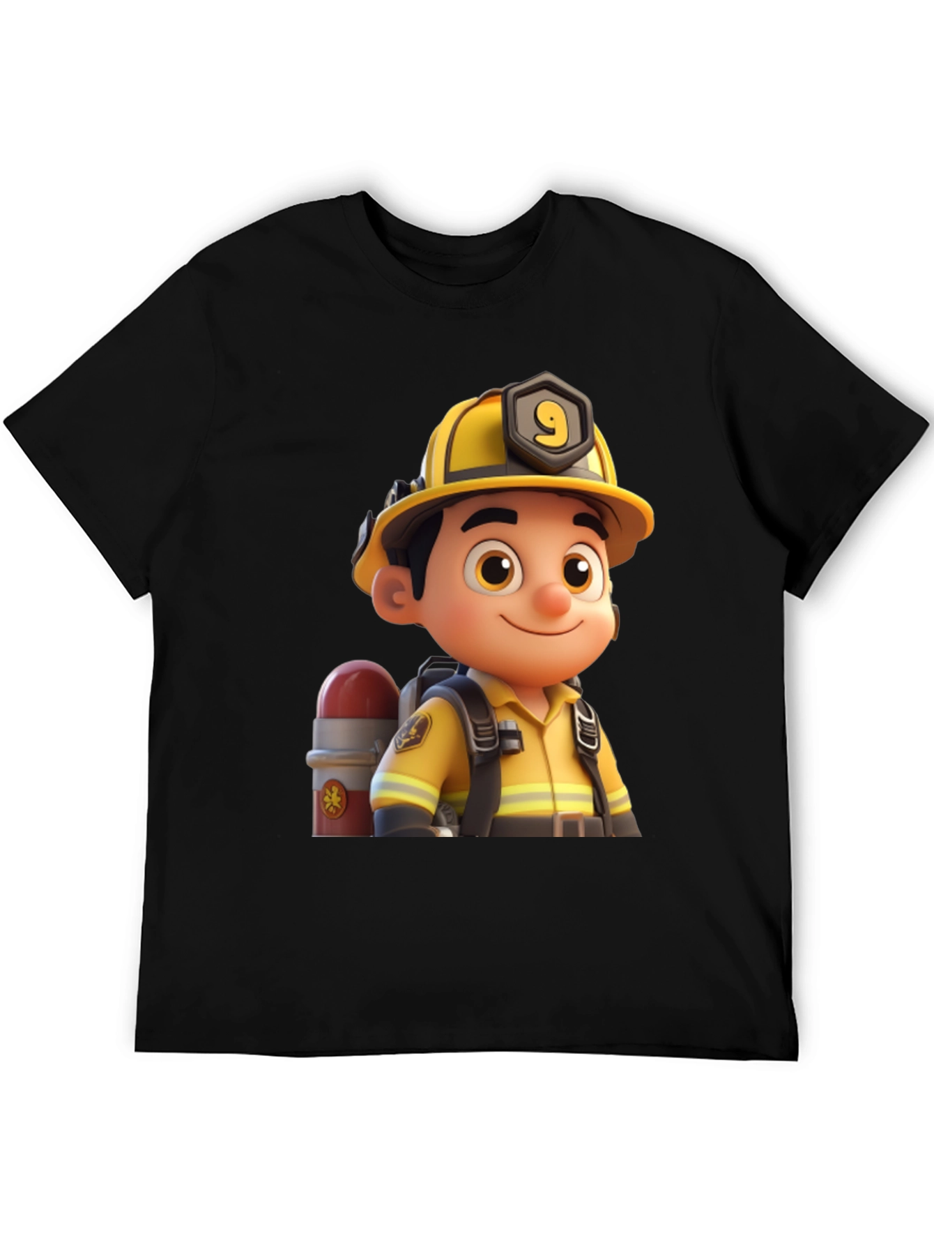 Cartoon Fireman Graphic Tee