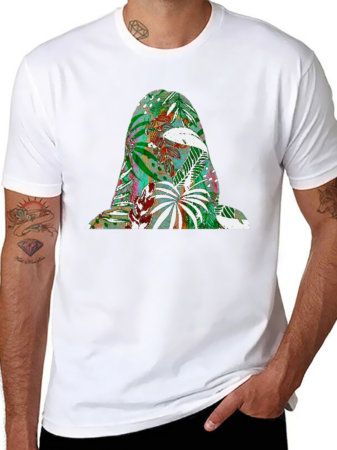 Tropical Patterned Graphic Tee