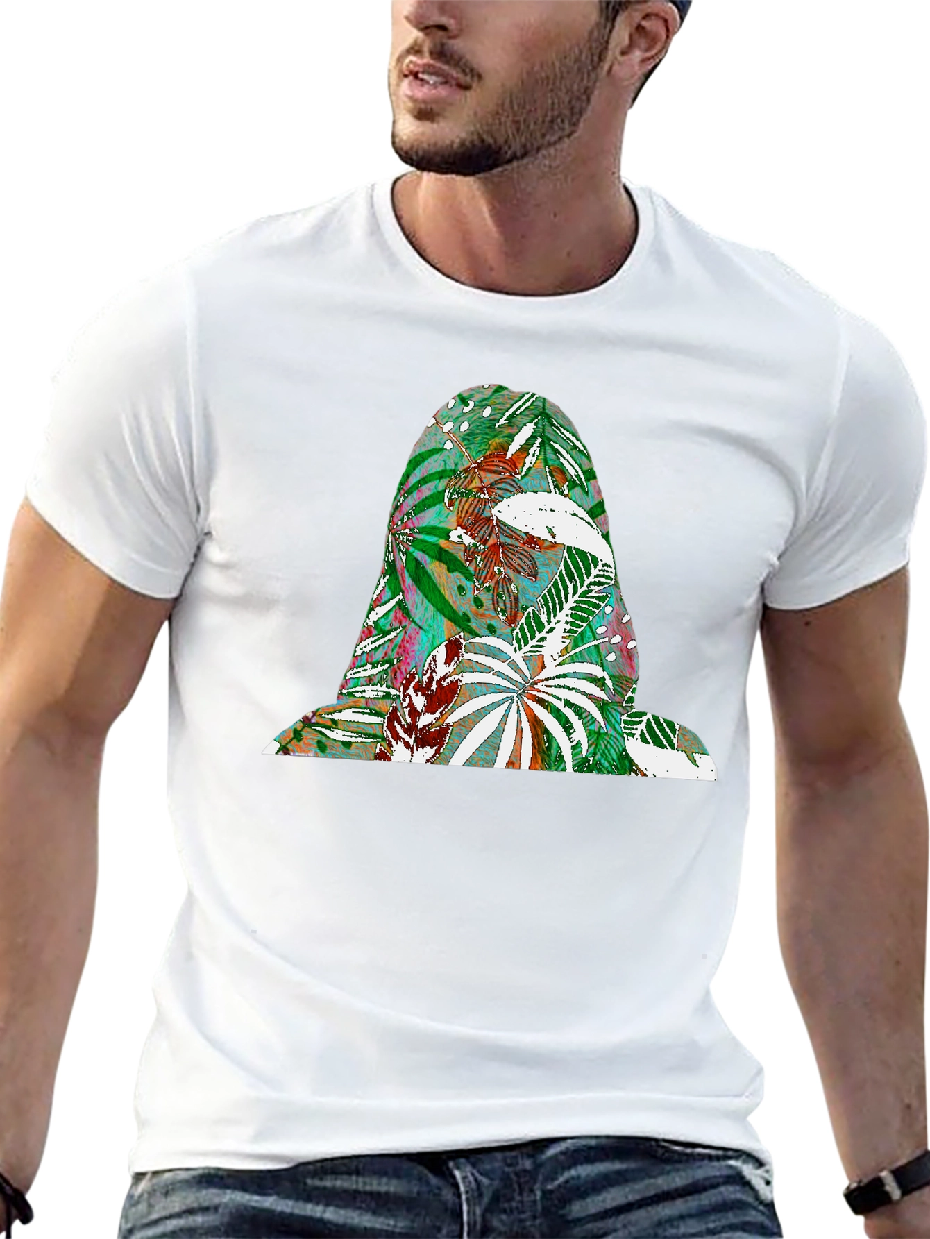 Tropical Patterned Graphic Tee