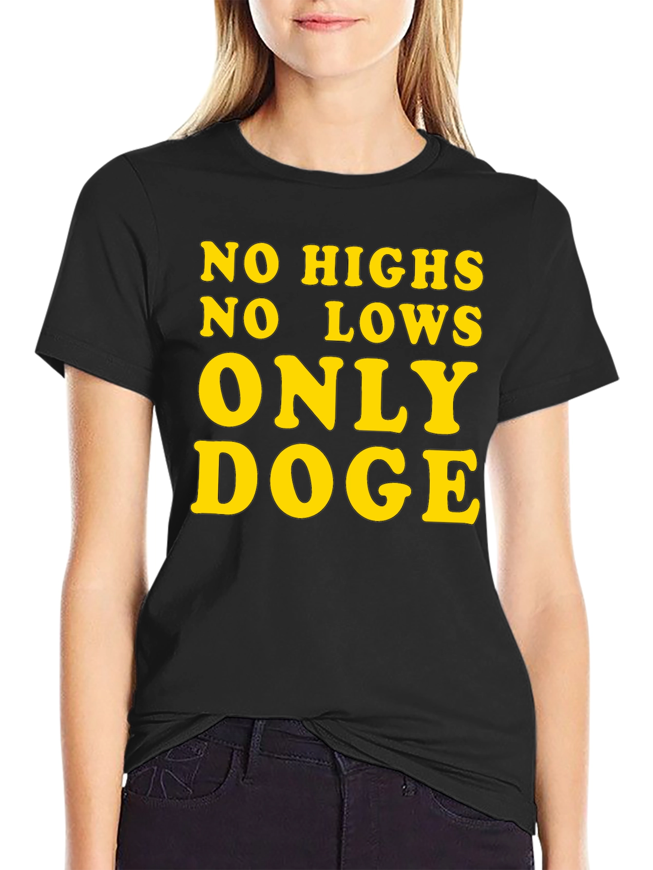 Only Doge T-Shirt - Black Cotton Crypto Tee