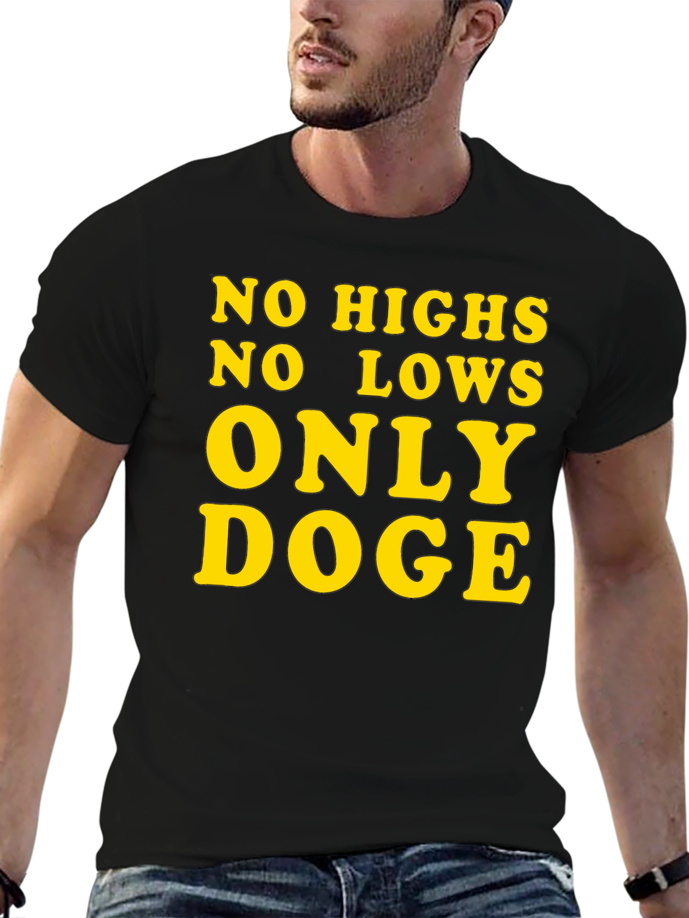 Only Doge T-Shirt - Black Cotton Crypto Tee