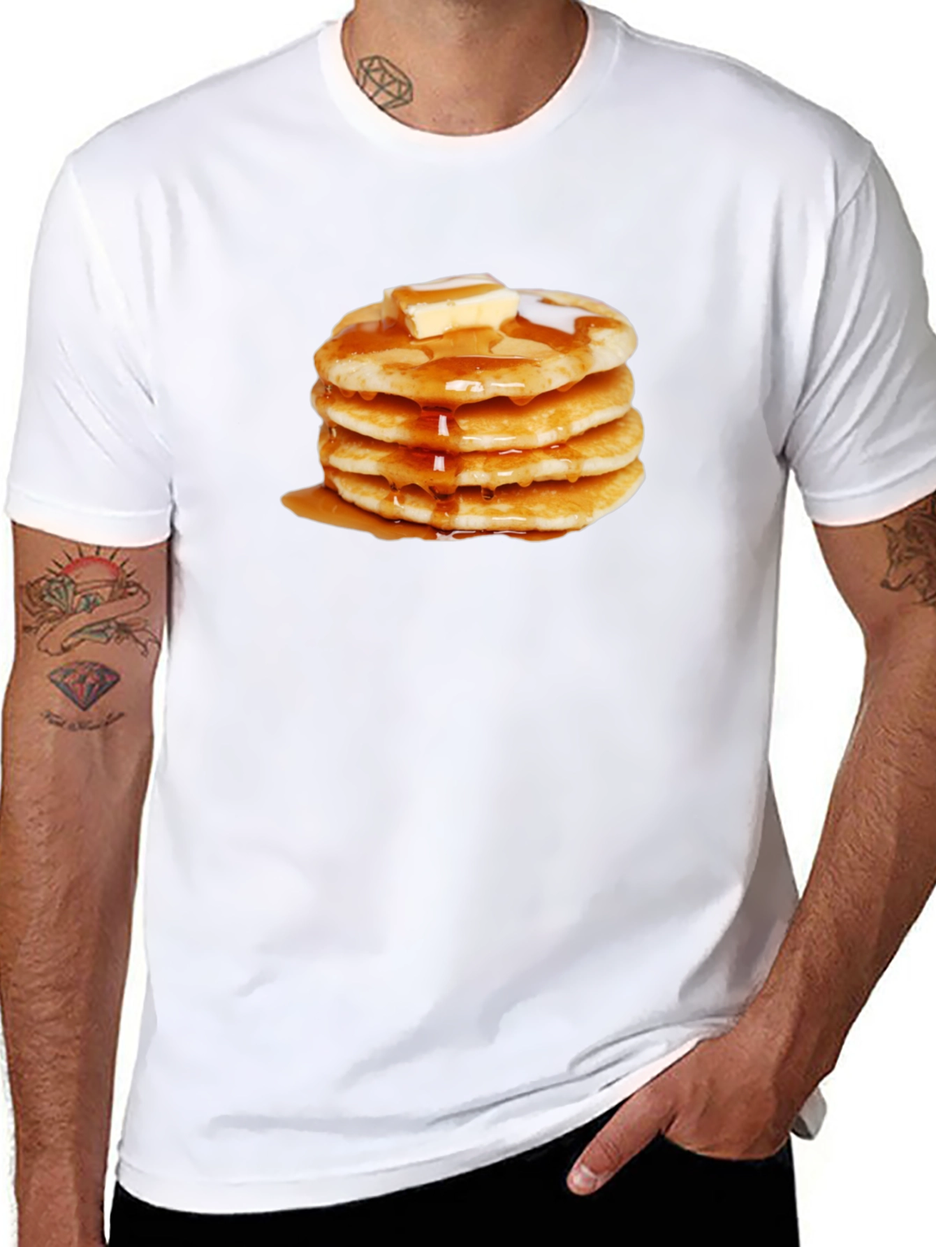 Pancake Stack Graphic Tee - Sweet Breakfast T-Shirt