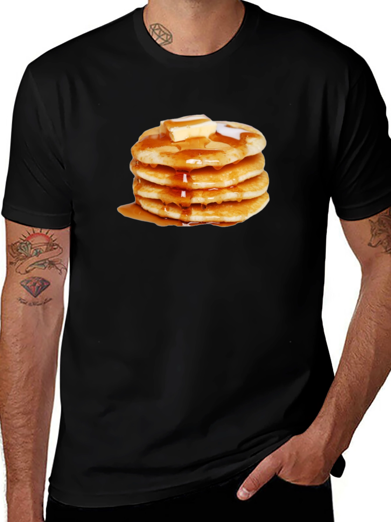Pancake Stack Graphic Tee - Sweet Breakfast T-Shirt