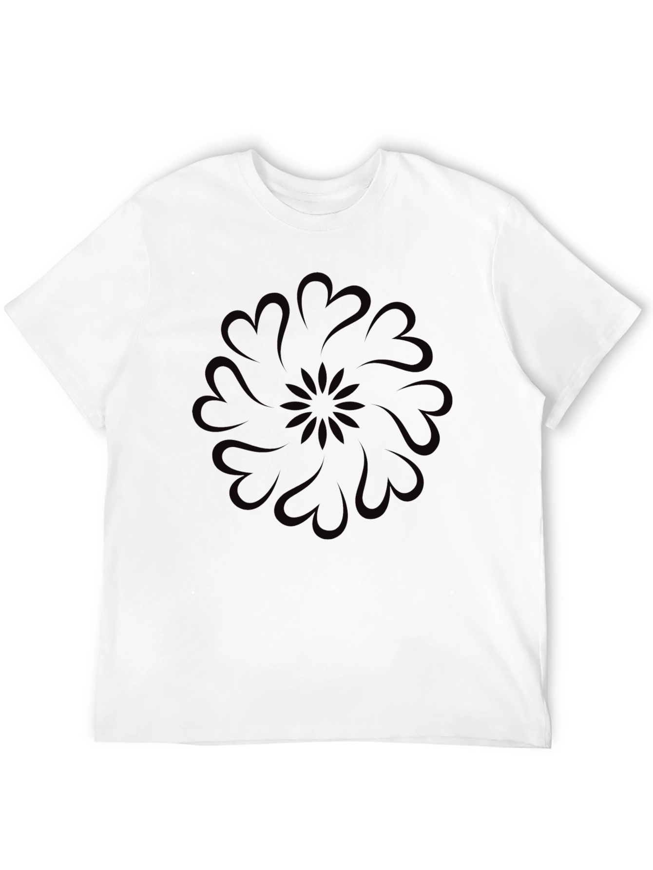 Heart Mandala Graphic Black T-Shirt