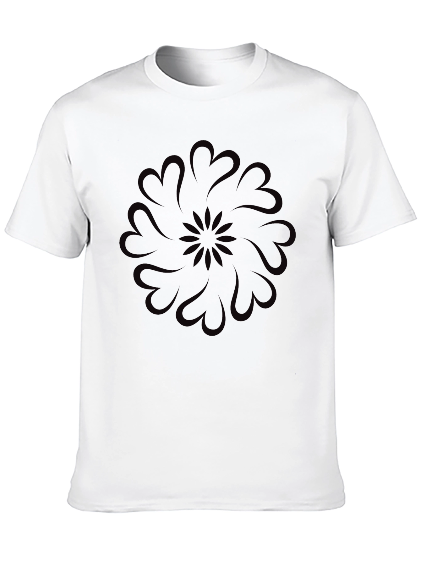 Heart Mandala Graphic Black T-Shirt