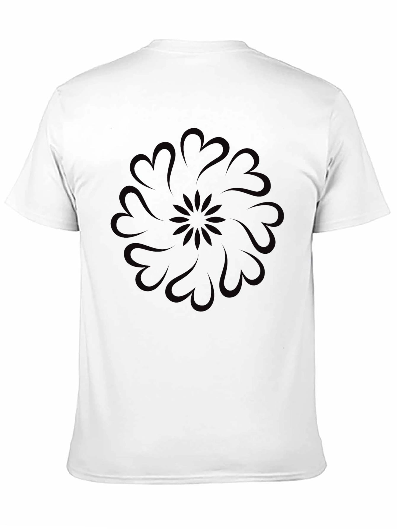 Heart Mandala Graphic Black T-Shirt