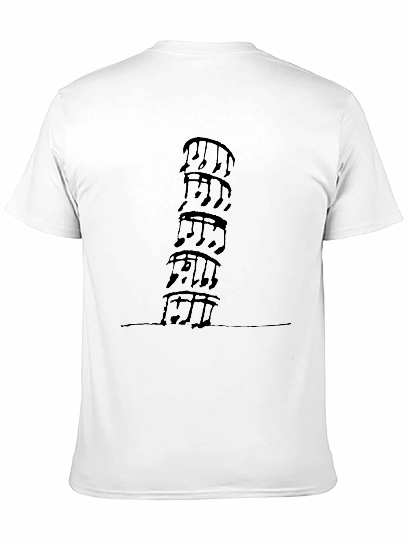 Musical Notes Stacked Black T-Shirt