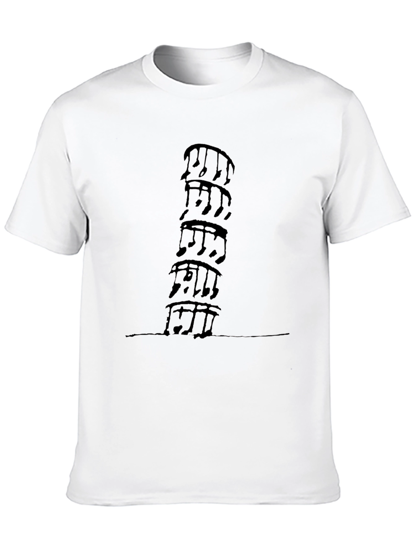 Musical Notes Stacked Black T-Shirt
