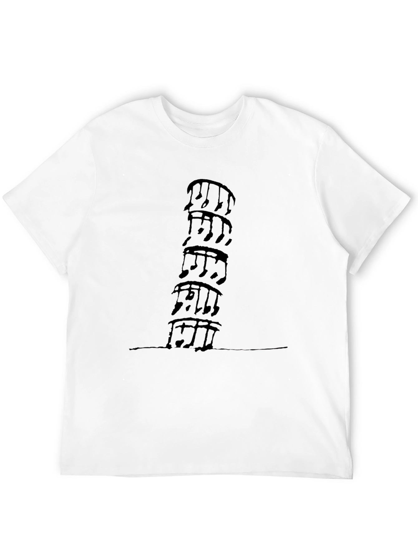 Musical Notes Stacked Black T-Shirt