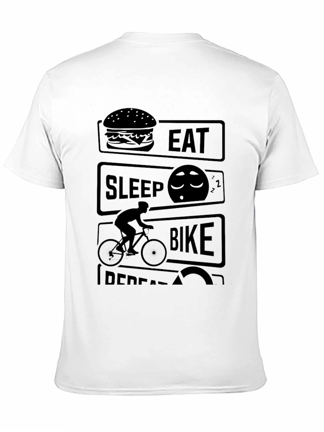 Eat Sleep Bike Repeat Black Graphic T-Shirt