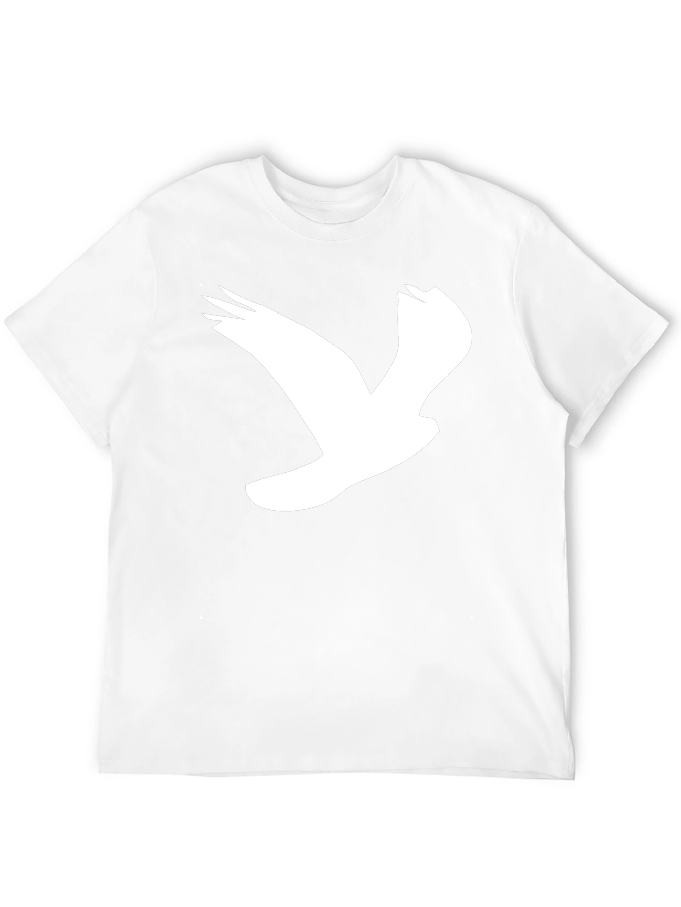 Black T-Shirt with White Bird Graphic