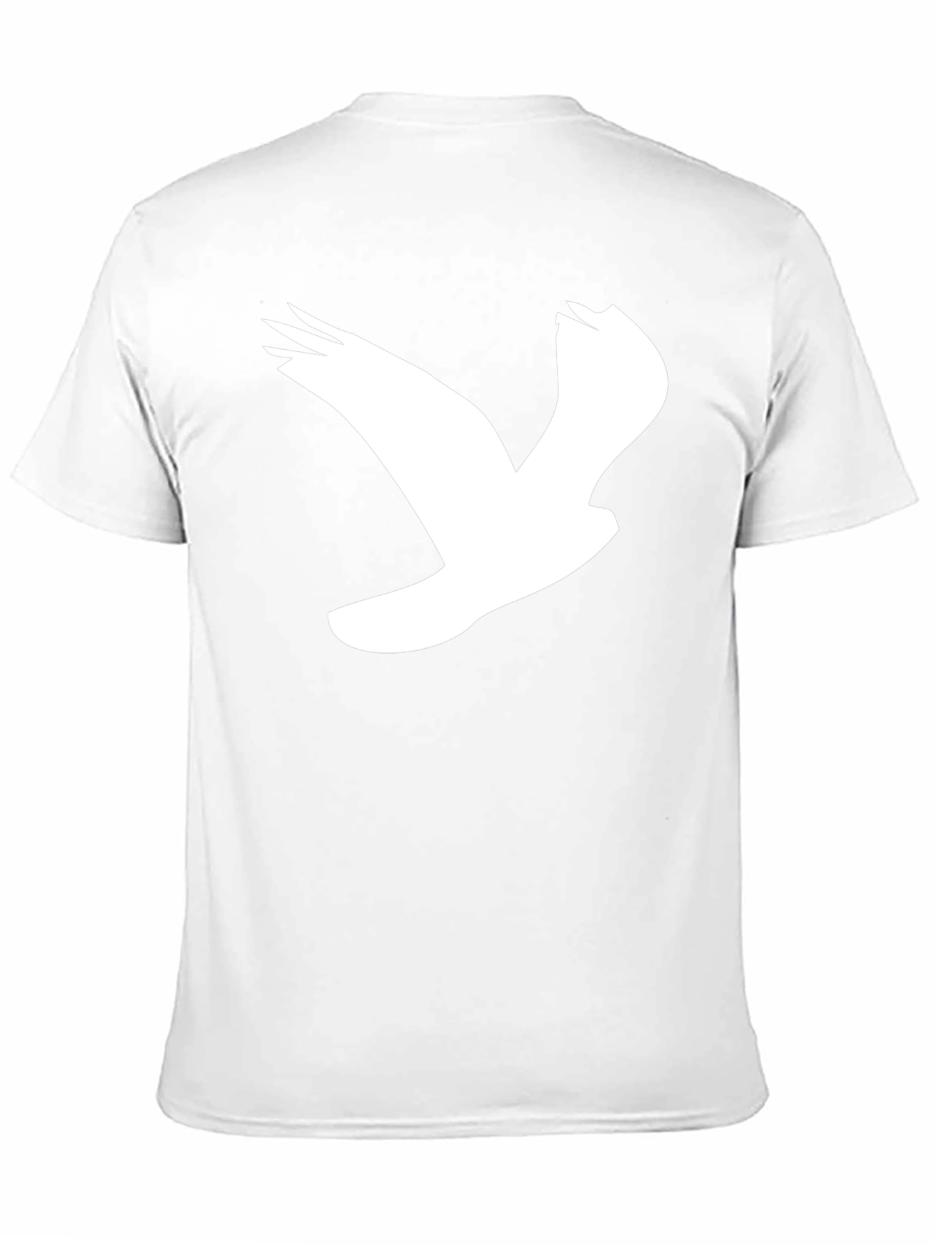 Black T-Shirt with White Bird Graphic