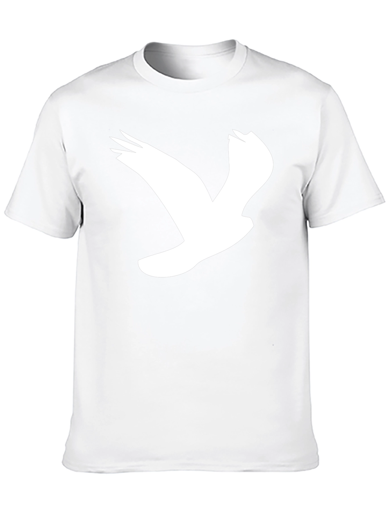 Black T-Shirt with White Bird Graphic